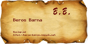 Beros Barna névjegykártya